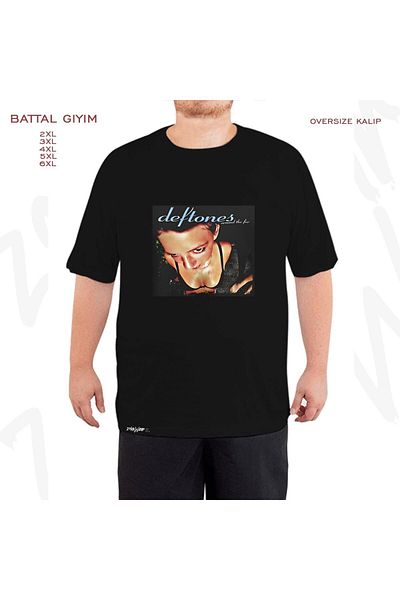 ZOKAWEAR Oversize Deftones Printed Battal (Bol) Mold Μαύρο T-Shirt