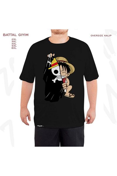 ZOKAWEAR Oversize One Piece Printed Battal (Bol) Mold Μαύρο T-Shirt