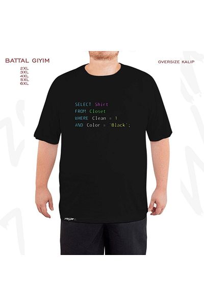 ZOKAWEAR Sql Programmers Dba and Db Admins Printed - Battal Mold Black T-Shirt