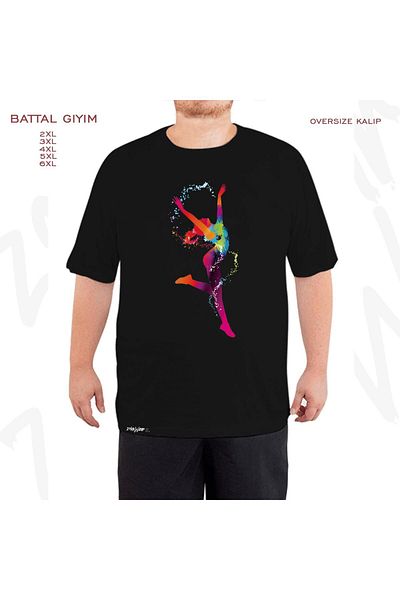 ZOKAWEAR Μαύρο μπλουζάκι με στάμπα γυμναστικής μεγάλου μεγέθους