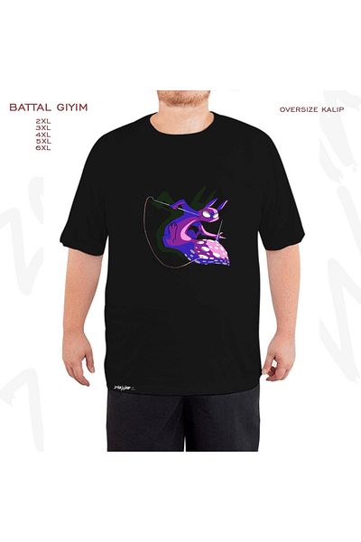 ZOKAWEAR Rain World Downpour Slugcat Printed - Μαύρο T-Shirt Battal Fit