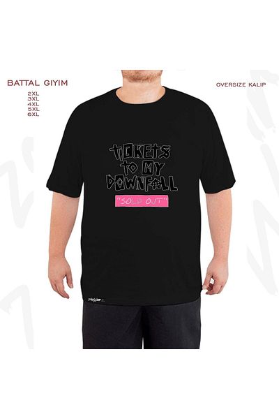 ZOKAWEAR Μαύρο μπλουζάκι Oversize Machine Gun Kelly Printed Battal (Bol) Mold
