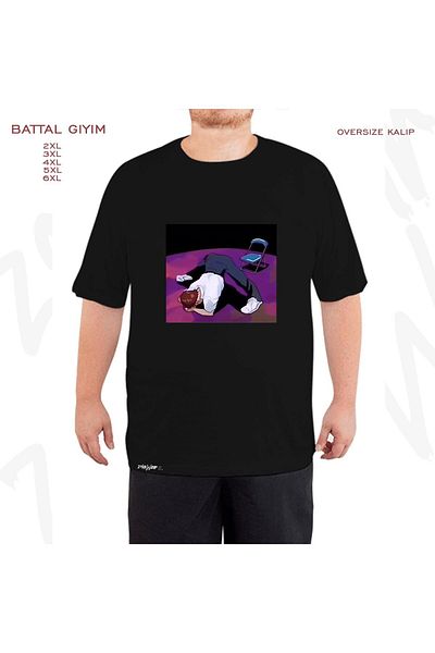 ZOKAWEAR Oversize Someone Help Μαύρο μπλουζάκι με στάμπα Shinji