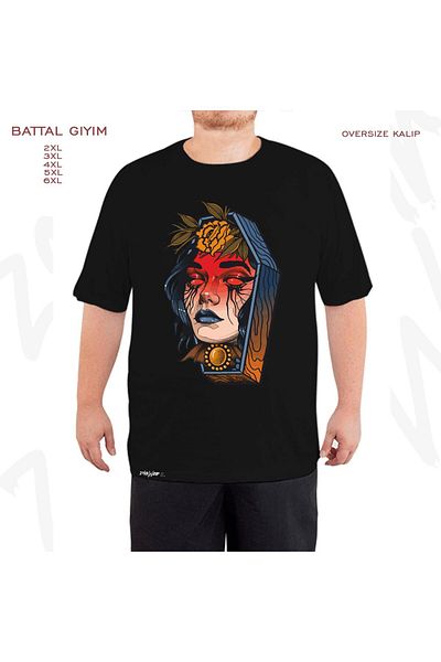 ZOKAWEAR Υπερμεγέθη μαύρο μπλουζάκι με στάμπα μεγάλου μεγέθους (Bol).