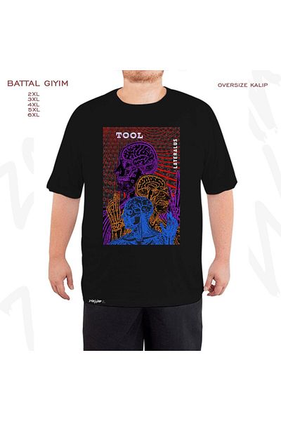 ZOKAWEAR Oversize Lateralus V2 Tool Printed Oversize (Bol) Fit Black T-Shirt