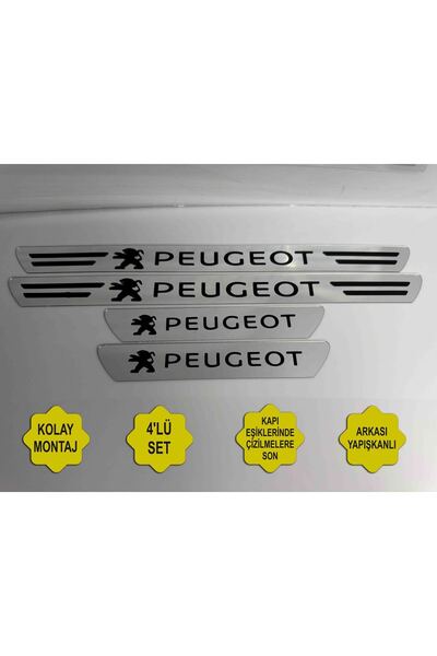 Lazer Store Peugeot 301 ile Uyumlu Kapı Eşiği Koruyucu (Ön - Arka 4'lü Set)