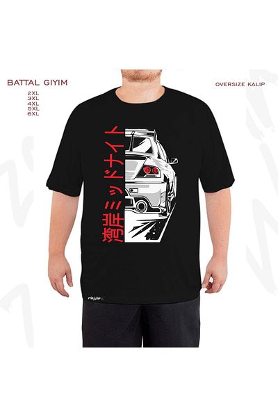 ZOKAWEAR Tokyo Drift Midnight Jdm Wangan - Μαύρο T-Shirt μεγάλου μεγέθους