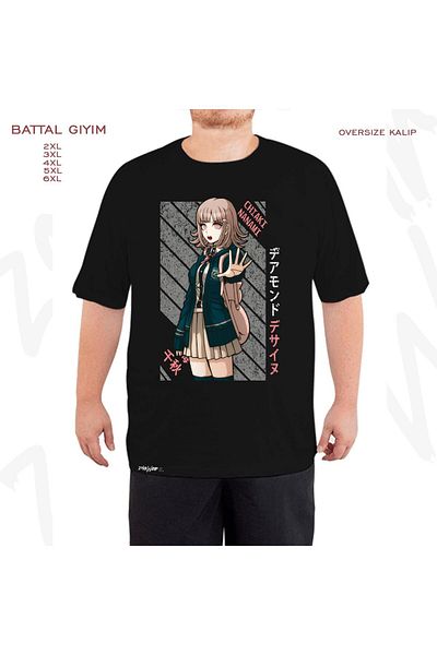 ZOKAWEAR Super Danganronpa Printed - Μαύρο μπλουζάκι με μοτίβο Chiaki Nanami