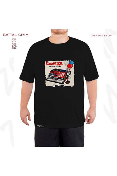 ZOKAWEAR Oversize Gorillaz Doncamatic Printed Oversize (Bol) Μαύρο T-Shirt