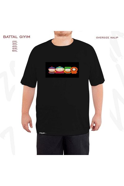 ZOKAWEAR Υπερμεγέθη Μαύρο T-Shirt με στάμπα South Park Eric