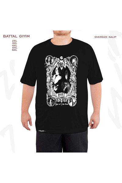 ZOKAWEAR Υπερμεγέθη Morbid band Μαύρο μπλουζάκι με στάμπα Battal (Bol) Fit