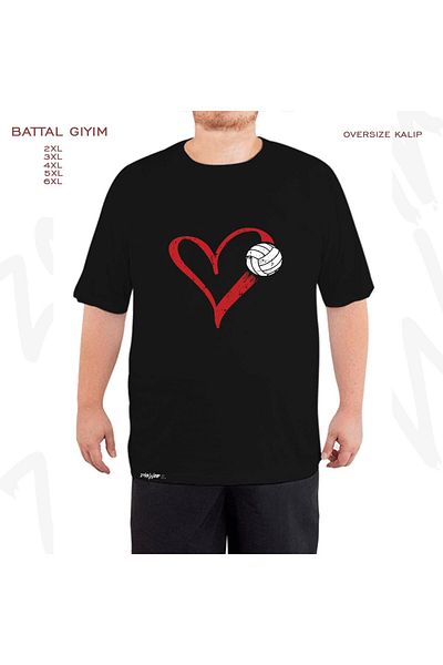 ZOKAWEAR Μαύρο μπλουζάκι Oversize Volleyball v5 με στάμπα μεγάλου μεγέθους (Bol)