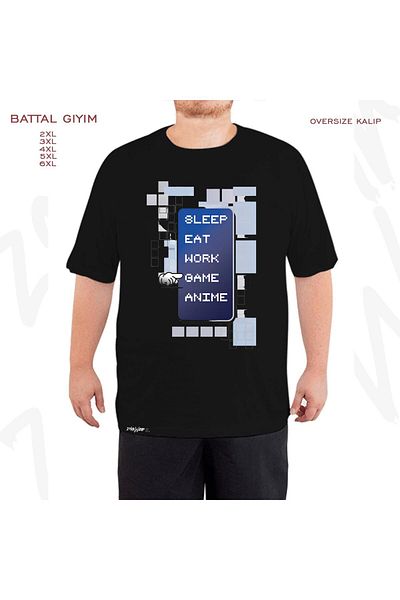 ZOKAWEAR Μαύρο μπλουζάκι Oversize Real life Final Fantasy με στάμπα μεγάλου μεγέθους (πολύ)