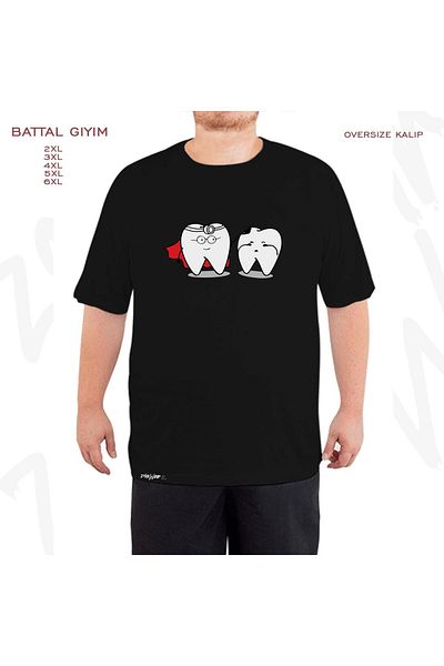ZOKAWEAR Μαύρο μπλουζάκι Oversize Dentist Teeth Printed Oversize (Bol) Mold