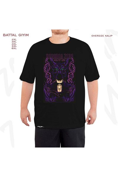 ZOKAWEAR Μαύρο T-Shirt Roronoa Zoro Asura One Piece Printed - King Cut