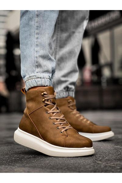 Shine Leather Παπούτσια Knack B-080 Mink με ψηλή σόλα