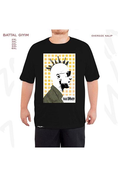 ZOKAWEAR Oversize Unstable Movie Taxi Driver Printed Battal (Bol) Mold Μαύρο T-Shirt