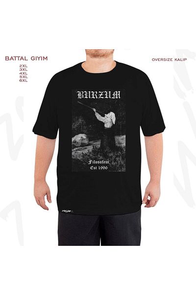 ZOKAWEAR Oversize Philosofem Burzum Printed Battal (Bol) Mold Μαύρο T-Shirt