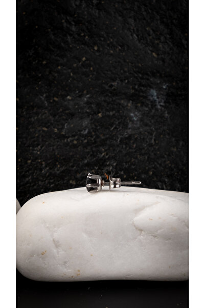 Piercing Market Steel & Silver Erkek Çelik Takı Paslanmaz Kararmaz Zirkon Taşlı Moda Küpe