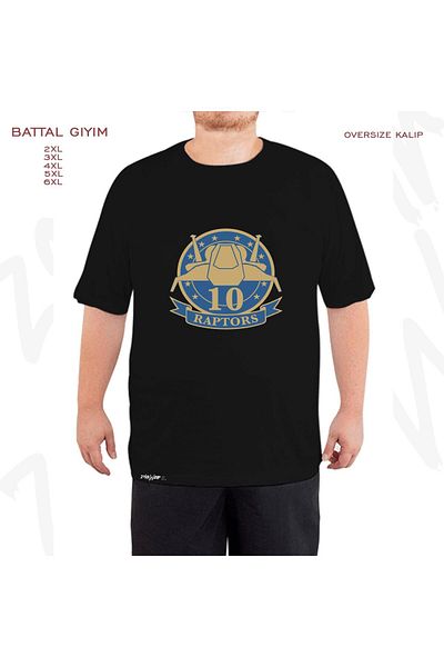 ZOKAWEAR Battlestar Galactica Raptors Merit Badge Printed - Loose Fit Μαύρο T-Shirt