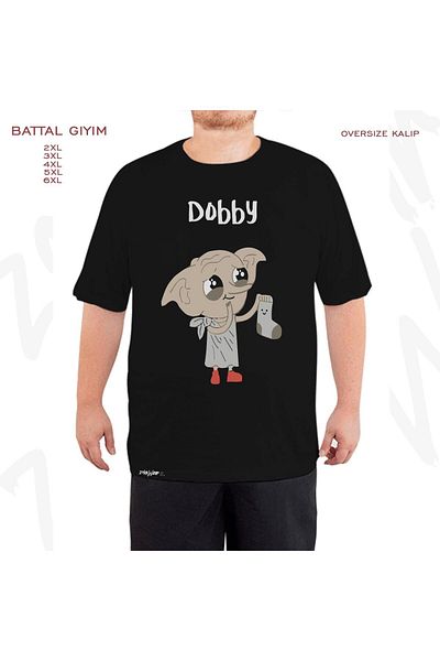 ZOKAWEAR Oversize Dobby Printed Battal (Bol) Μαύρο T-Shirt