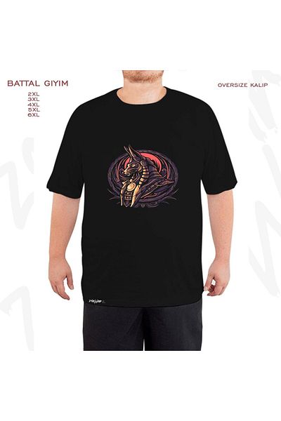 ZOKAWEAR Υπερμεγέθη Anubis v2 Printed Battal (Bol) Μαύρο T-Shirt