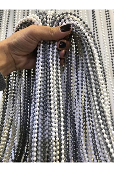 özdeğer home 75x180gribeyaz 1cmx0cm Aralık Kapı Boncuk Perdesi Ahşap Kapı Per...