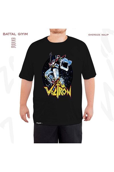 ZOKAWEAR Voltron Legendary Defender Retro Printed - Oversized Black T-Shirt