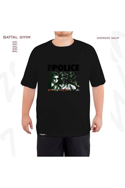 ZOKAWEAR Μαύρο μπλουζάκι Oversize The Police v2 με στάμπα μεγάλου μεγέθους (Bol)