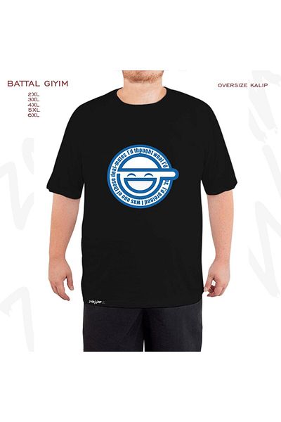 ZOKAWEAR Oversize Laughing Man Ghost In The Shell Printed Oversize (Loose) Μαύρο T-shirt