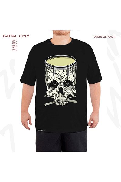 ZOKAWEAR Oversize Drum v6 Printed Battal (Bol) Μαύρο T-Shirt