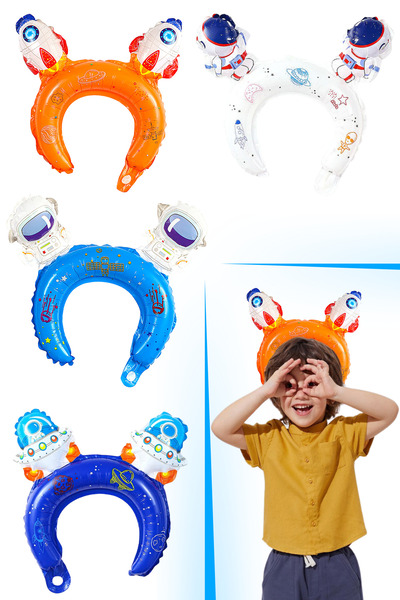 Öz Ambalaj 4'lü Uzay-astronot Doğum Günü Parti Tacı