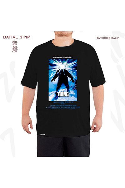 ZOKAWEAR Oversize The Thing Printed Battal (Bol) Mold Μαύρο T-Shirt