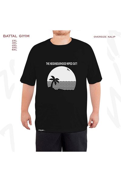 ZOKAWEAR Oversize The Neighborhood Wipe Out Printed Oversize (Bol) Mold Μαύρο T-Shirt
