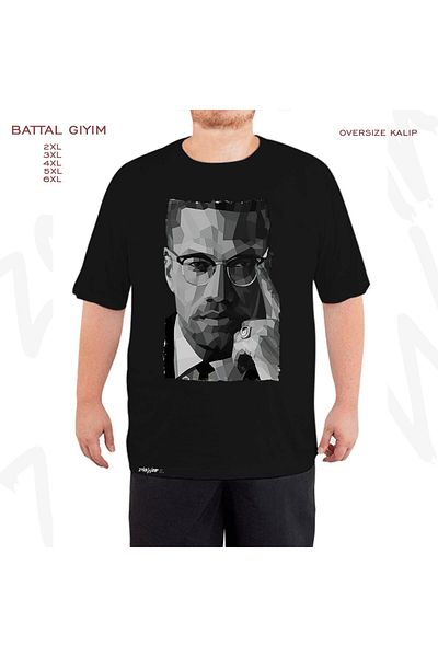 ZOKAWEAR Μαύρο μπλουζάκι Oversize Malcolm x James 3 με στάμπα μεγάλου μεγέθους (Bol)