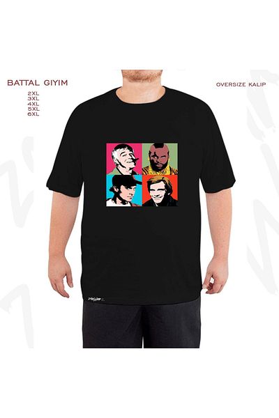 ZOKAWEAR Υπερμεγέθη Μαύρο μπλουζάκι με στάμπα The A warhol Team