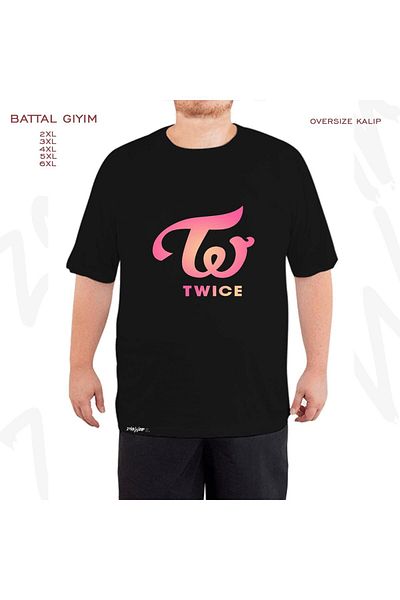 ZOKAWEAR Oversize λογότυπο V3 K pop Twice Printed Battal (Bol) Mold Μαύρο T-Shirt