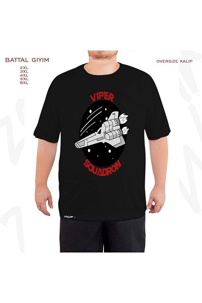 ZOKAWEAR Battlestar Galactica Viper Squadron Printed - Μαύρο T-Shirt Battal Fit