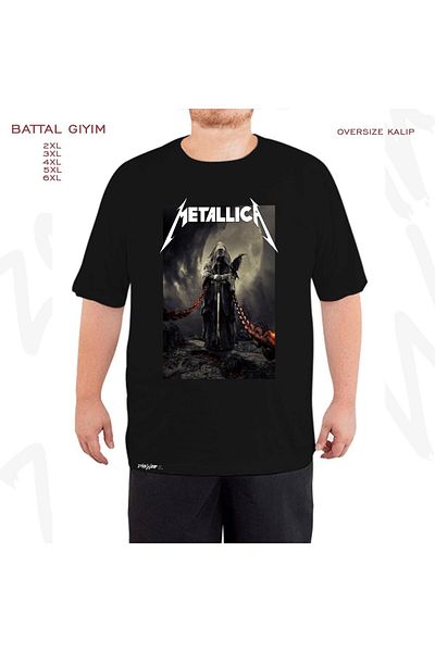 ZOKAWEAR Μαύρο μπλουζάκι Oversize Metallica v5 με στάμπα μεγάλου μεγέθους (Bol)