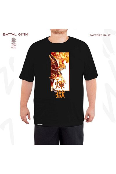 ZOKAWEAR Μαύρο μπλουζάκι Oversize Fire Breathing Printed Battal (Bol) Mold
