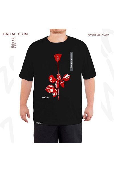 ZOKAWEAR Μαύρο μπλουζάκι Oversize Depeche Mode v4 με στάμπα μεγάλου μεγέθους (Bol)