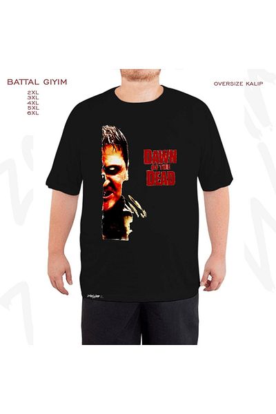ZOKAWEAR Μαύρο μπλουζάκι Oversize Dawn Of The Dead με στάμπα μεγάλου μεγέθους (πολύ)