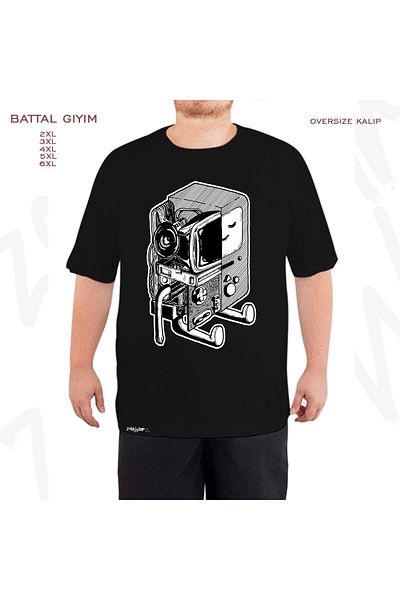 ZOKAWEAR Μαύρο μπλουζάκι Oversize Bmo Adventure Time Inspired Art Printed Battal (Bol) Mold