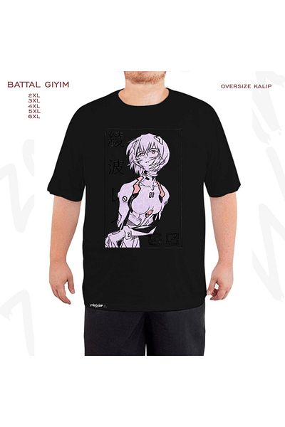 ZOKAWEAR Μαύρο T-shirt Evangelion Rei Ayanami V Printed - King Fit