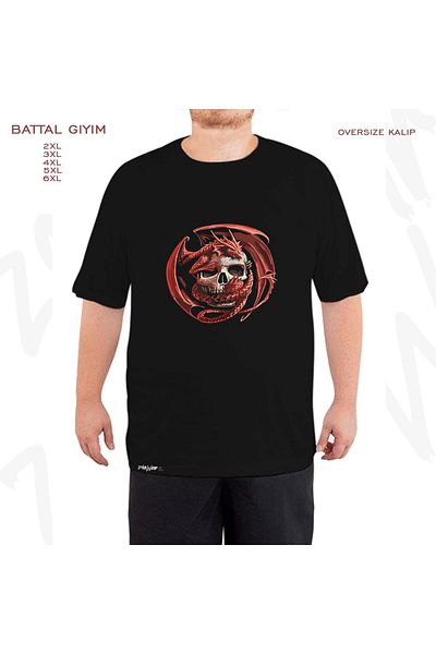 ZOKAWEAR Μαύρο μπλουζάκι Oversize Dragon v2 με στάμπα μεγάλου μεγέθους (Bol)