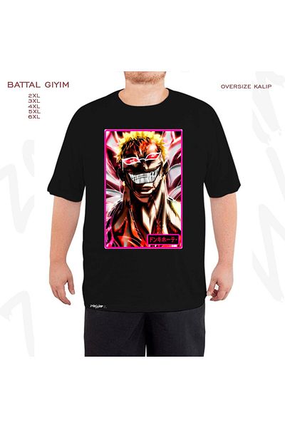 ZOKAWEAR Μαύρο μπλουζάκι Oversize Doflamingo Donquixote με στάμπα μεγάλου μεγέθους (Bol)