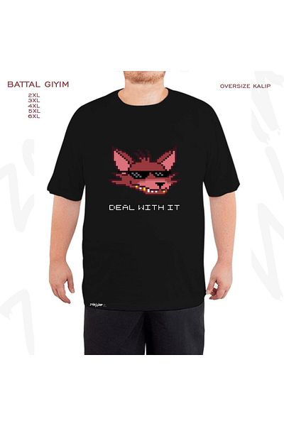 ZOKAWEAR FNAF V2 Printed - Μπλουζάκι μεγάλου μεγέθους μαύρο