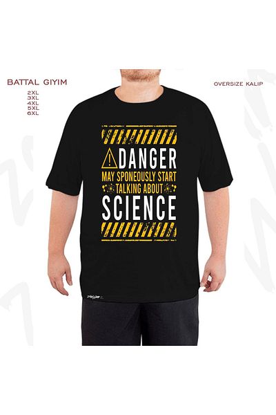 ZOKAWEAR Μαύρο μπλουζάκι Oversize Science Is Dangerous Printed Loose Fit