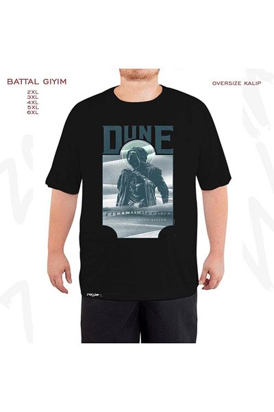 ZOKAWEAR Μαύρο μπλουζάκι Oversize Dune Paul Of Arrakis με στάμπα μεγάλου μεγέθους