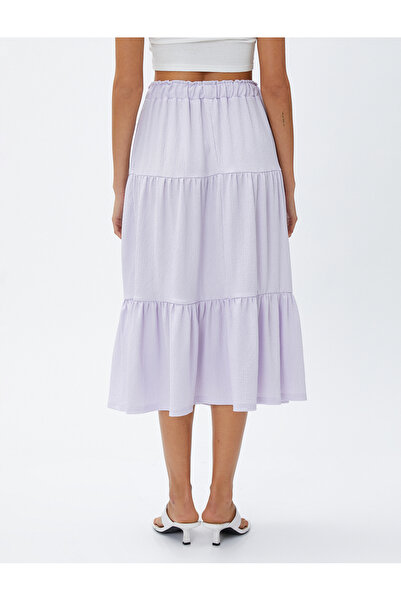 Koton Fustă midi cu etaje cu cravată în talie